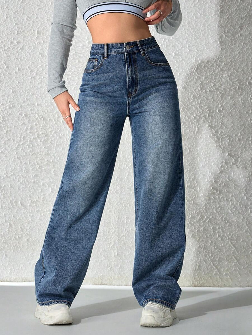 Retro Straight Leg Jeans