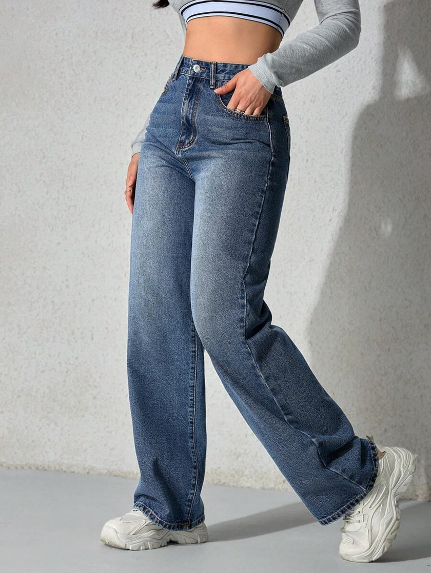 Retro Straight Leg Jeans