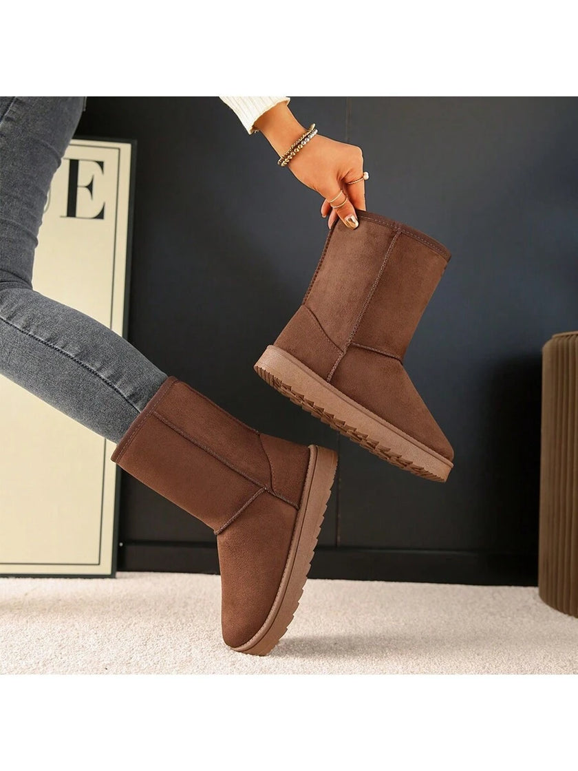 Cozy Suede Snow Boots - 8