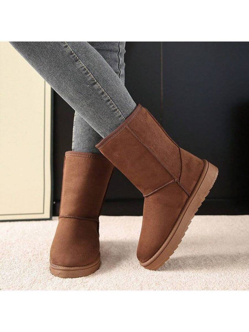 Cozy Suede Snow Boots - 7