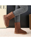 Cozy Suede Snow Boots - 9