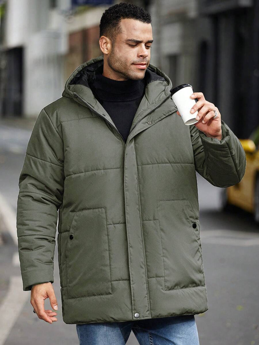 Padded Hooded Jacket Black - 15