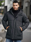 Padded Hooded Jacket Black - 8