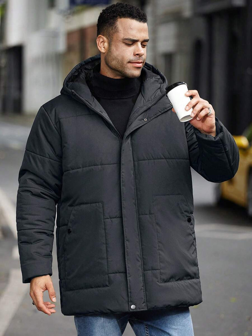 Padded Hooded Jacket Black - 10