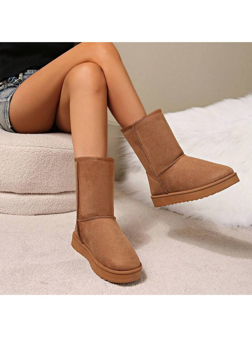 Cozy Suede Snow Boots - 17