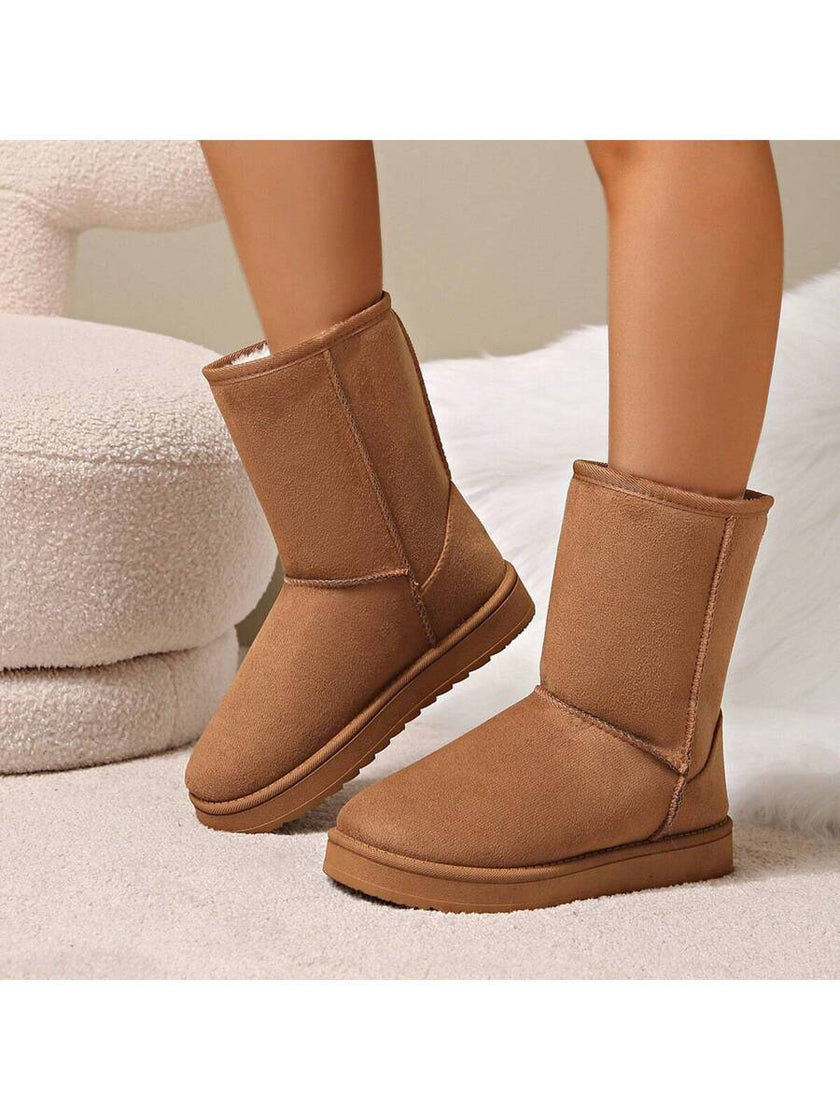Cozy Suede Snow Boots - 16