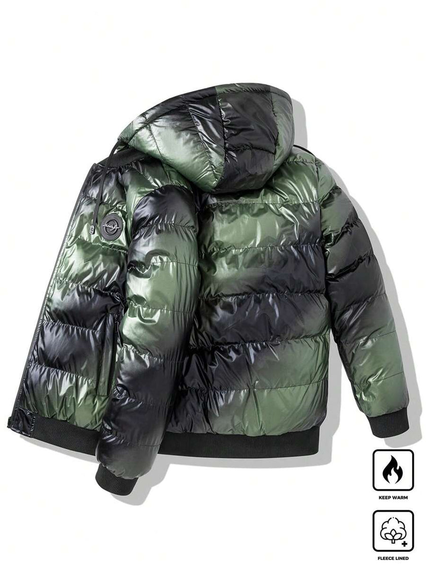 Padded Hooded Coat Blue - 10