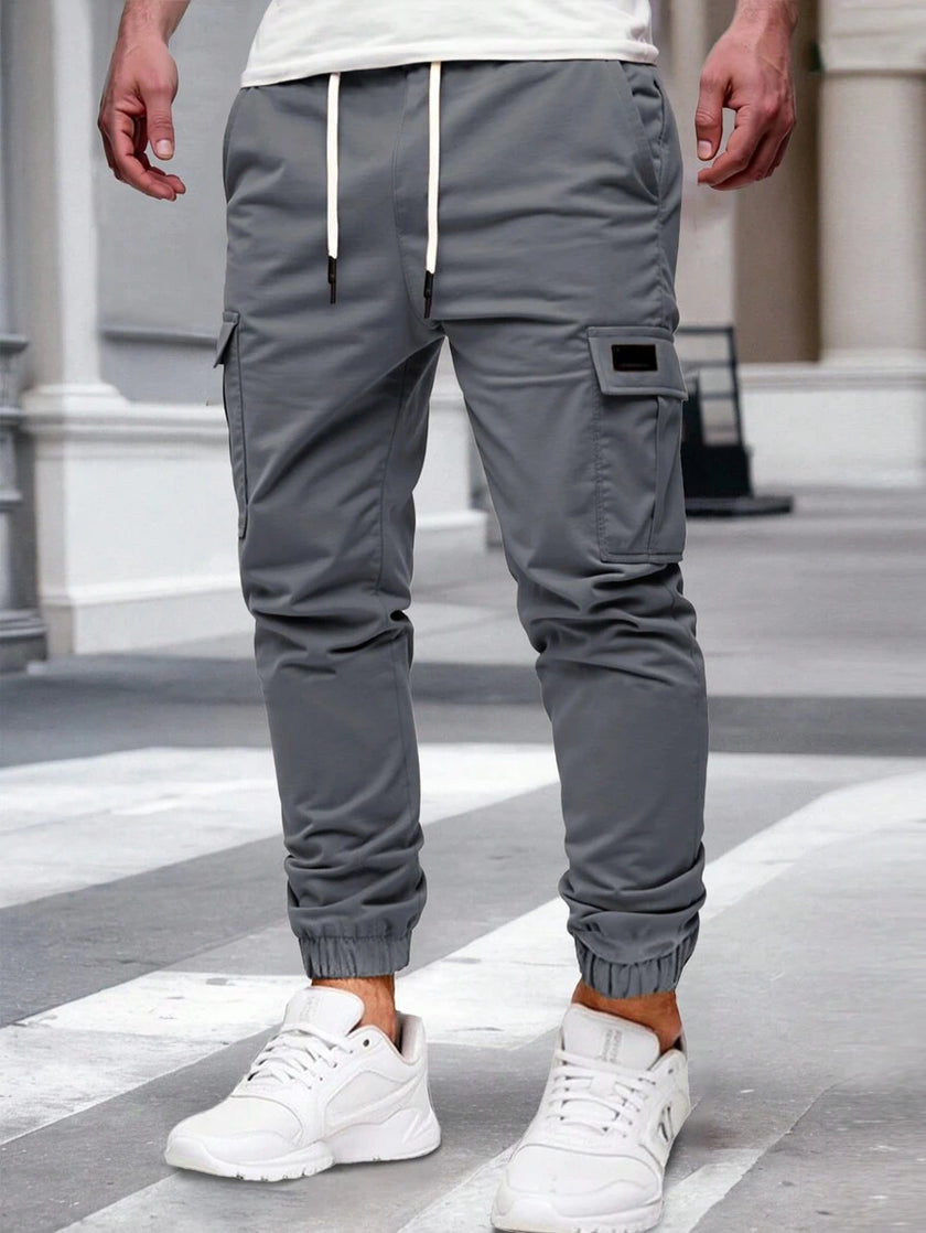 Slim Fit Cargo Trousers Dark Grey