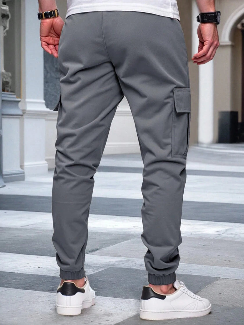 Slim Fit Cargo Trousers Dark Grey