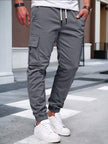 Slim Fit Cargo Trousers Dark Grey