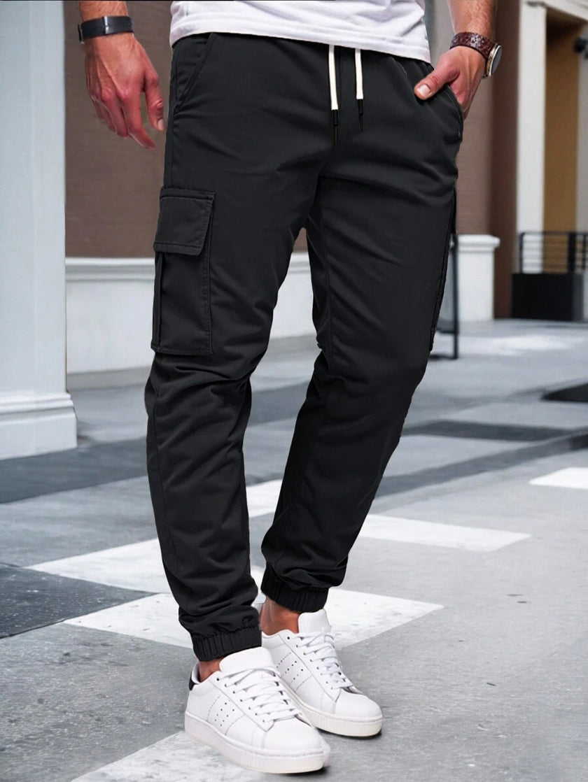 Slim Fit Cargo Trousers Dark Grey