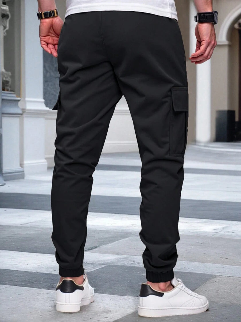 Slim Fit Cargo Trousers Dark Grey
