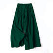 Liam - Stones Plain Color Cotton Linen High Waist Wide Leg Pants With Pockets