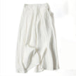 Liam - Stones Plain Color Cotton Linen High Waist Wide Leg Pants With Pockets