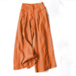 Liam - Stones Plain Color Cotton Linen High Waist Wide Leg Pants With Pockets