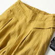 Liam - Stones Plain Color Cotton Linen High Waist Wide Leg Pants With Pockets