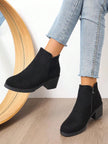 Chunky Black Ankle Boots - 5