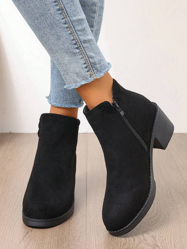 Chunky Black Ankle Boots - 2