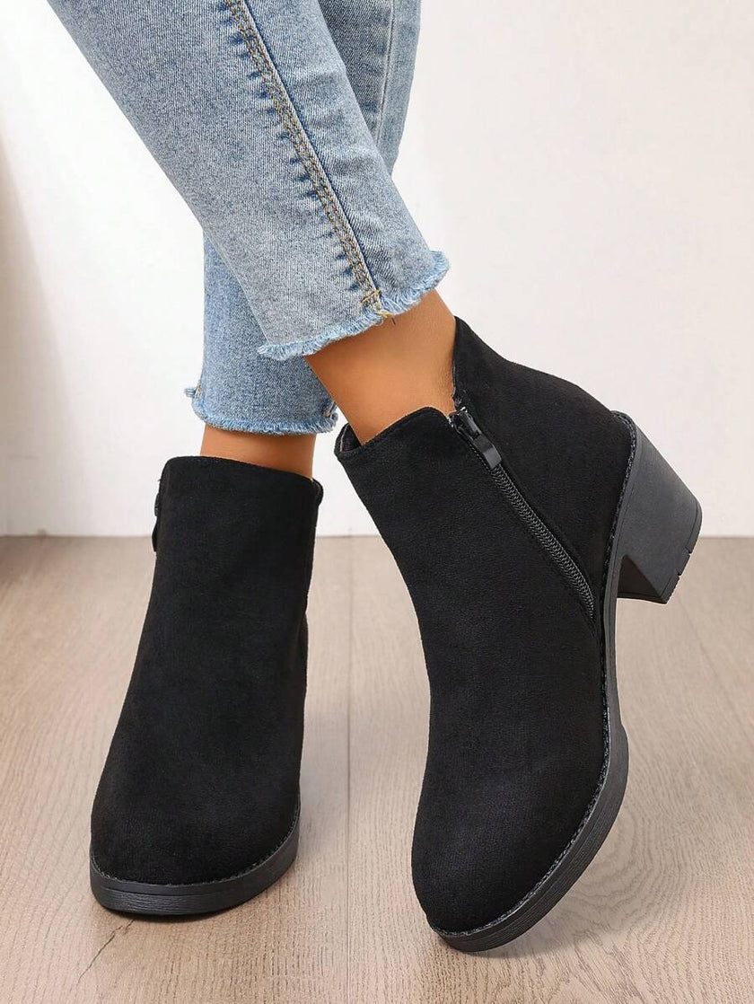Chunky Black Ankle Boots - 2