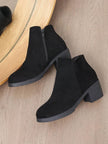 Chunky Black Ankle Boots - 6