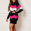 Printed Sheath Dress Black Plus Size