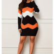 Printed Sheath Dress Black Plus Size