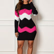 Printed Sheath Dress Black Plus Size