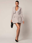 Elegant Blazer Set Taupe - 3