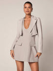 Elegant Blazer Set Taupe - 4