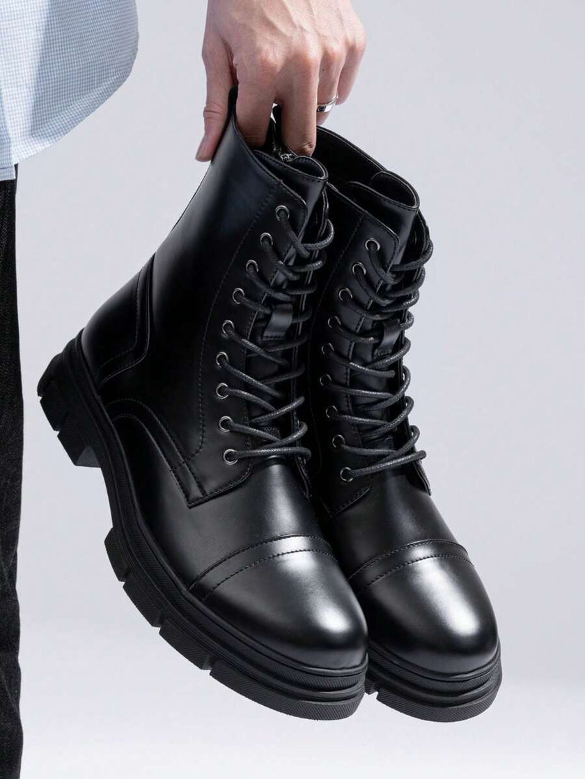 Black Combat Boots High Top - 10