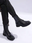 Black Combat Boots High Top - 11