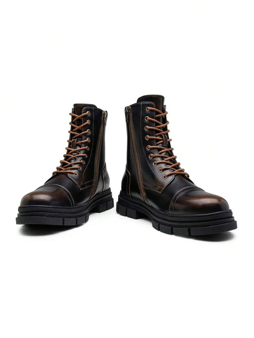 Black Combat Boots High Top - 6