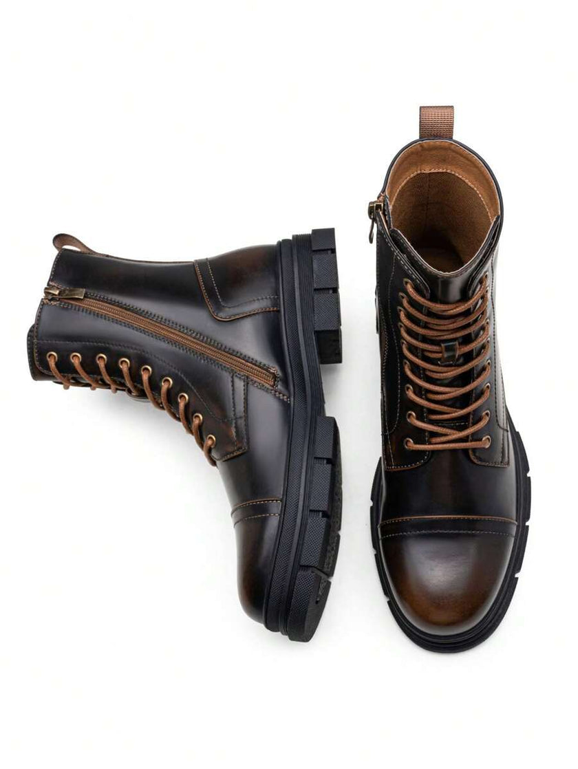 Black Combat Boots High Top - 7