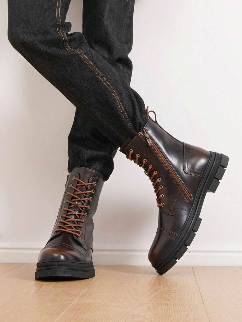 Black Combat Boots High Top - 4