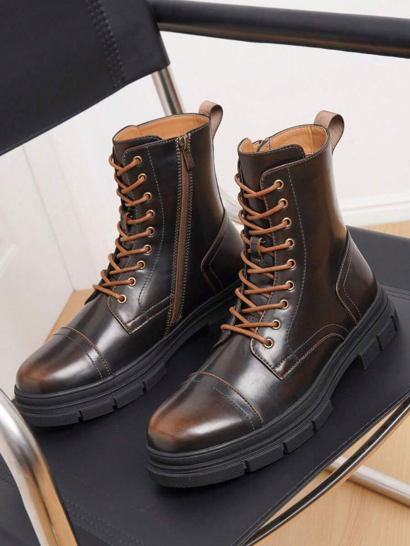 Black Combat Boots High Top - 3