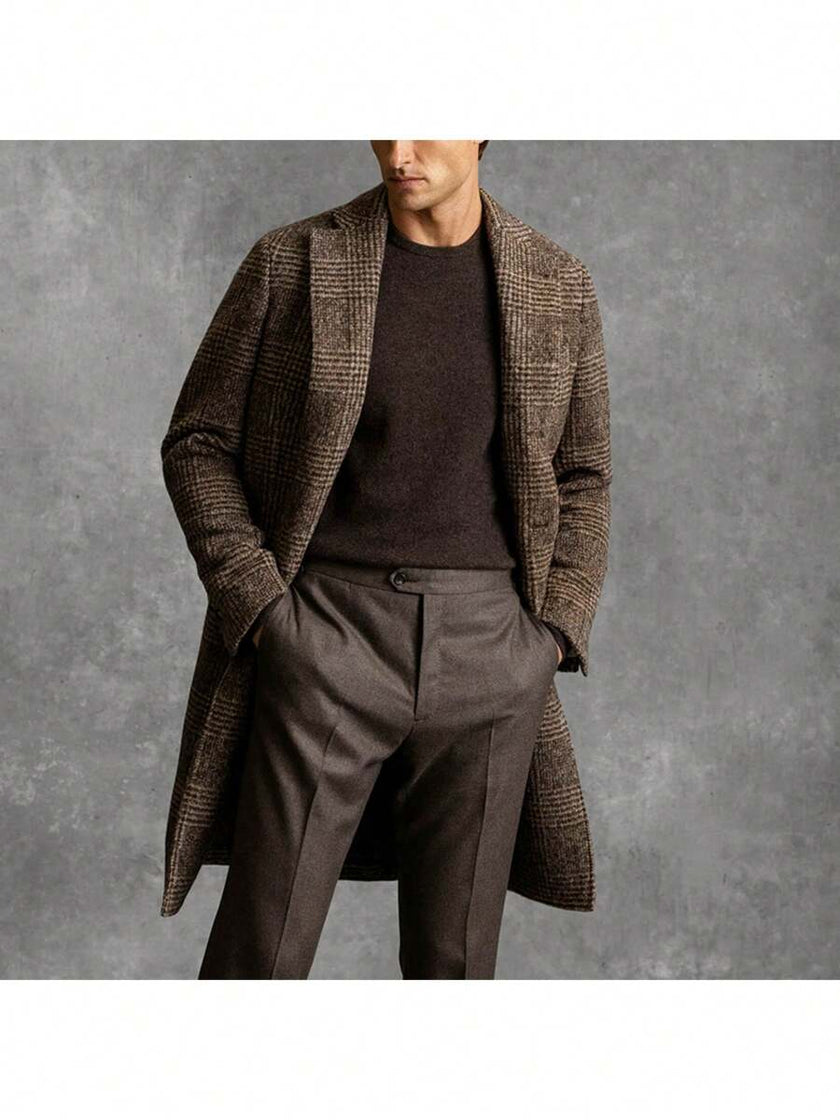 Plaid Windbreaker Coat Stylish - 3