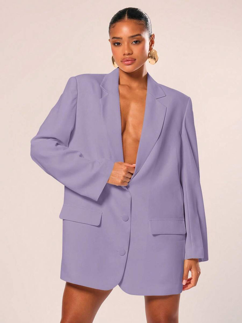 Elegant Blazer Dress Brown - 26