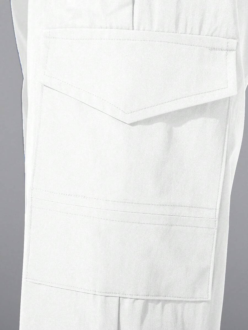 Black Cargo Trousers Drawstring