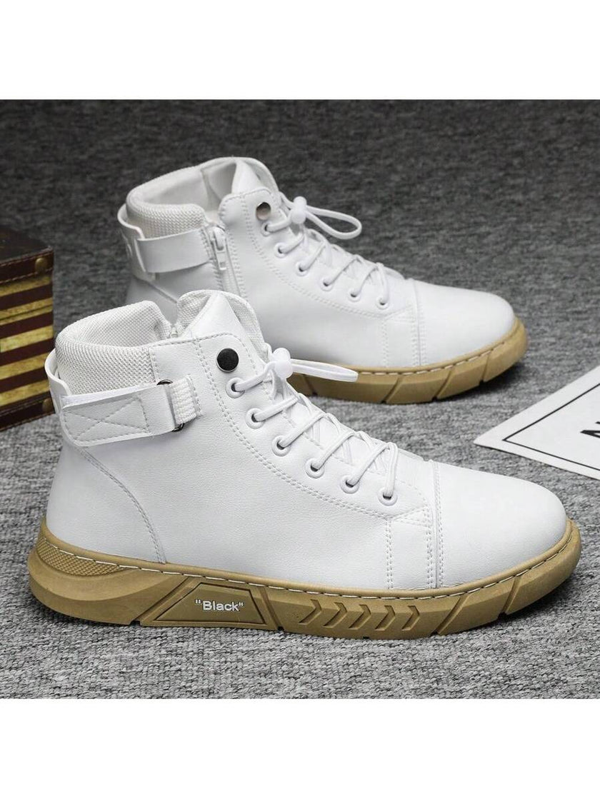 Black High-Top Leather Boots - 6