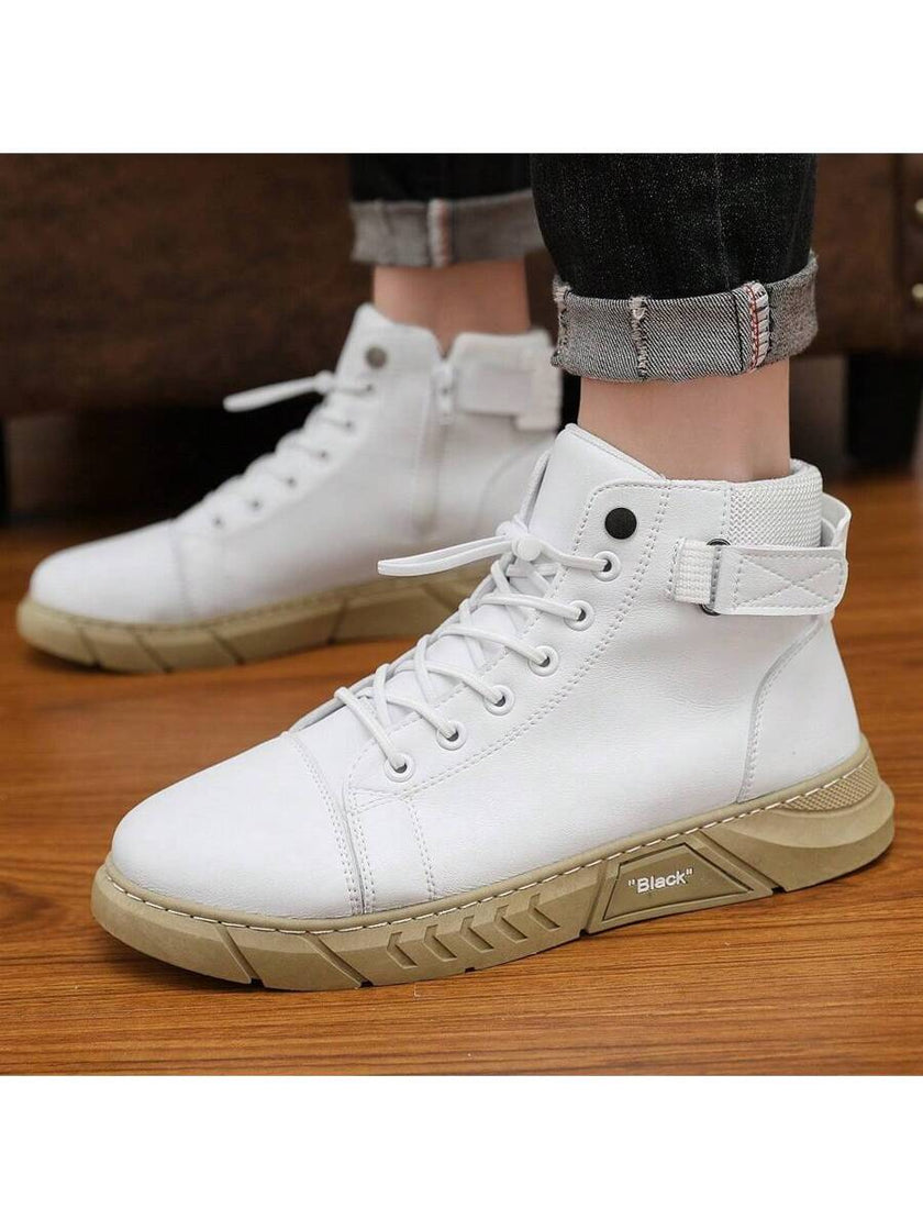 Black High-Top Leather Boots - 9