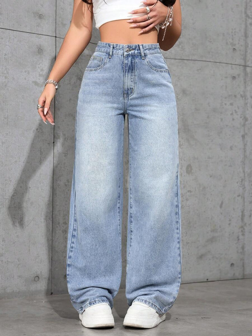 Retro Straight Leg Jeans