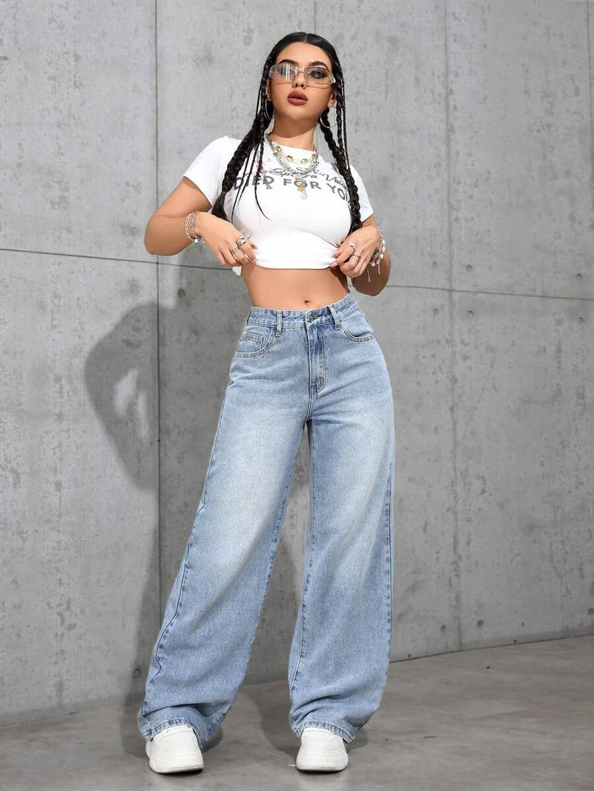 Retro Straight Leg Jeans