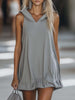 Grey Sleeveless Mini Dress | Casual Dress