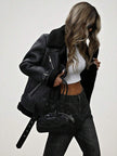 Faux Leather Motorcycle Jacket - 8