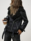 Faux Leather Motorcycle Jacket - 11