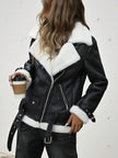 Faux Leather Motorcycle Jacket - 4