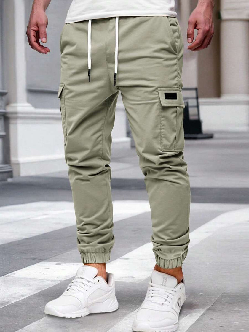 Slim Fit Cargo Trousers Dark Grey