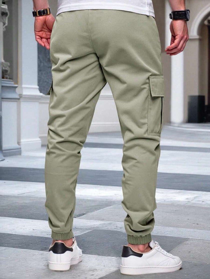 Slim Fit Cargo Trousers Dark Grey