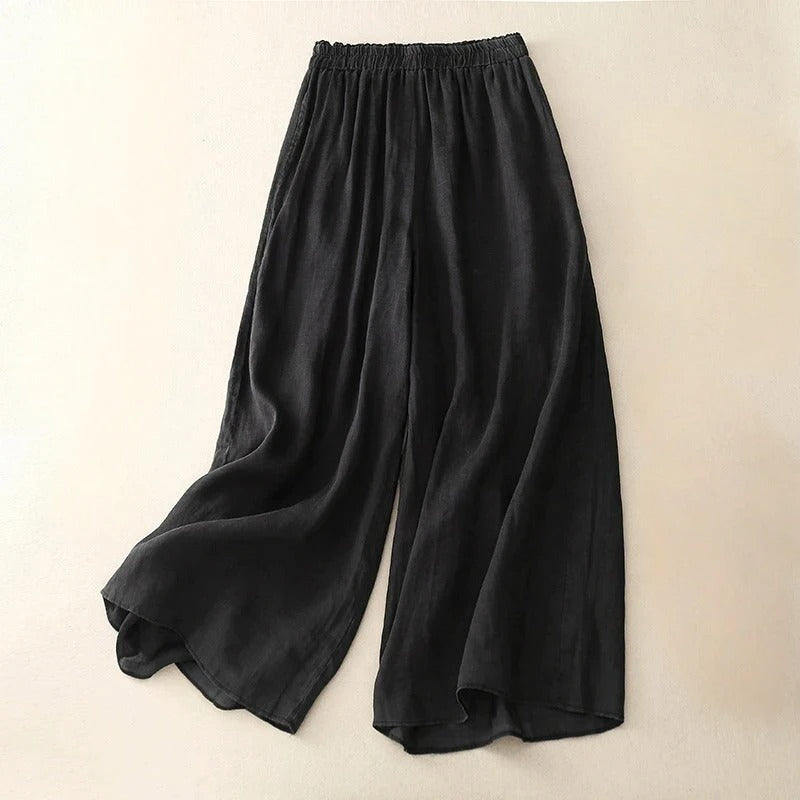 FJØRNA lightweight summer trousers for women, straight leg breathable flowy design, ideal for warm weather and casual wear
