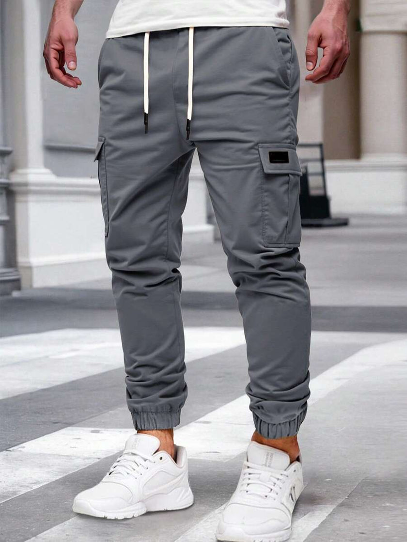 Slim Fit Cargo Trousers Dark Grey